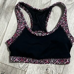 Gaiam Women's Black and Pink Sports Bra